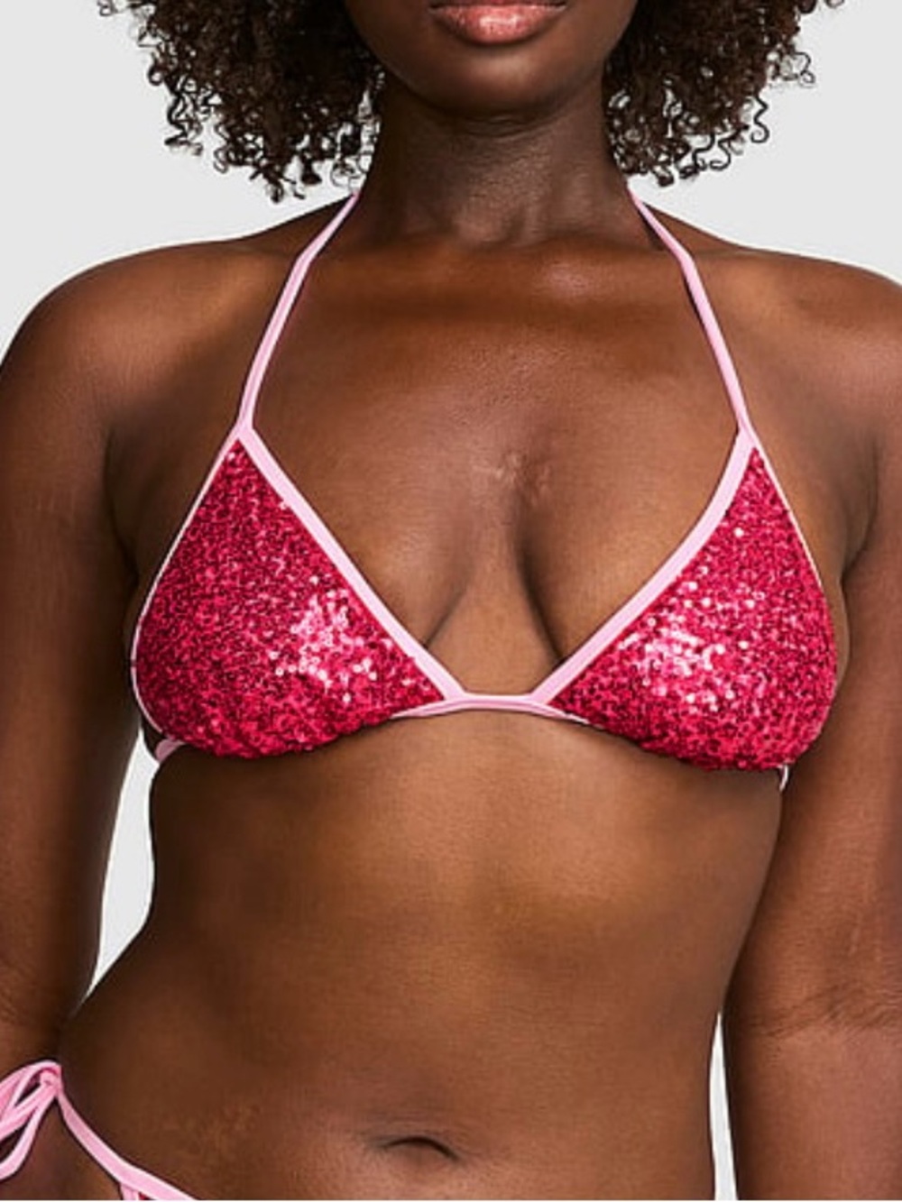 New Victorias Secret PINK Sequin Bikini Top Elle SOLD OUT Legally Blonde - Picture 3 of 5
